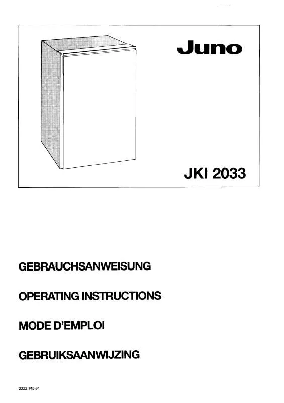 Mode d'emploi JUNO JKI2033