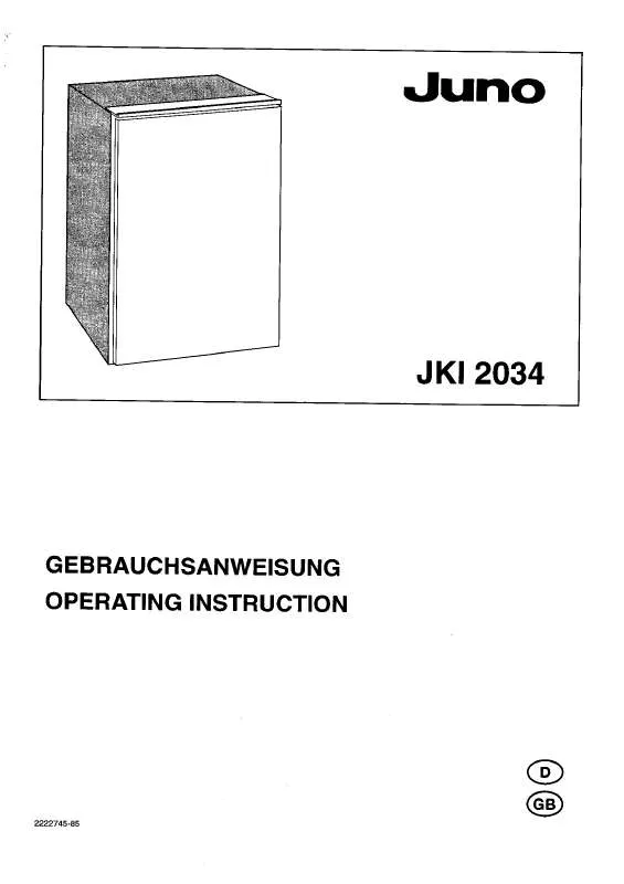 Mode d'emploi JUNO JKI2034