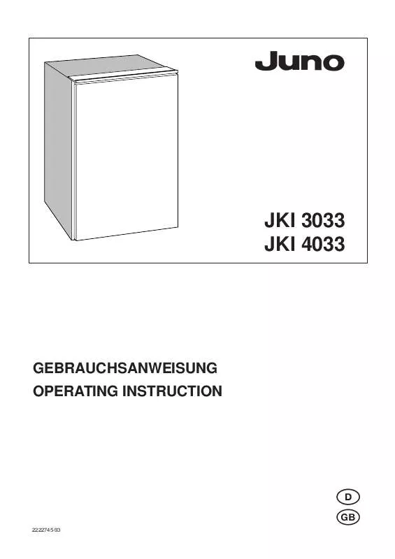 Mode d'emploi JUNO JKI4033