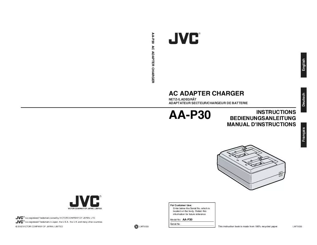 Mode d'emploi JVC AAP30U-EK-AA-P30