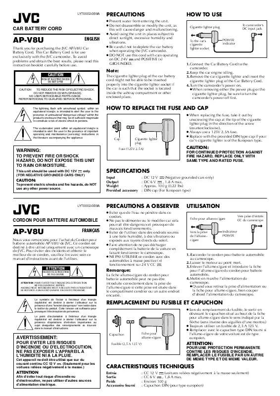 Mode d'emploi JVC AP-V8U-AP-V8