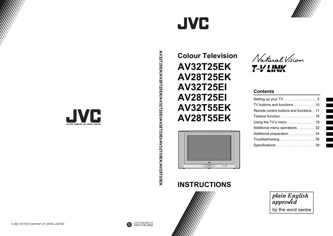 Mode d'emploi JVC AV-28T25