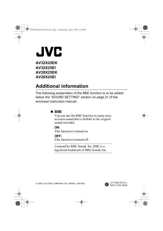 Mode d'emploi JVC AV-28X25