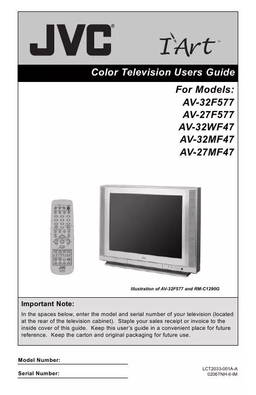 Mode d'emploi JVC AV-32MF47