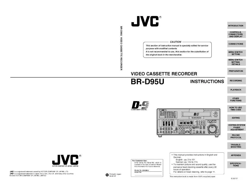 Mode d'emploi JVC BR-D95U-BR-D95