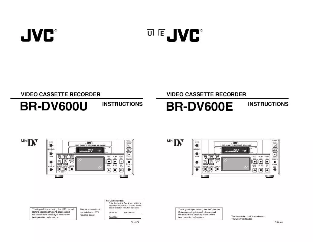 Mode d'emploi JVC BR-DV600EA-BR-DV600