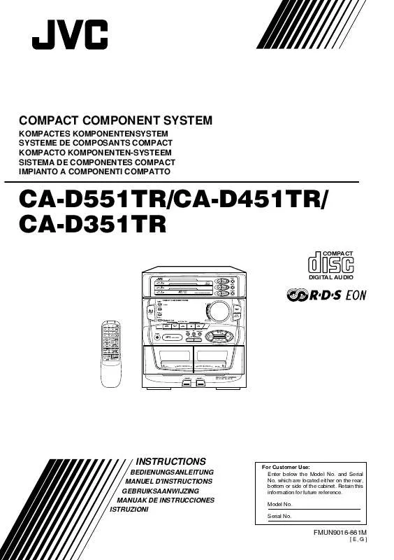 Mode d'emploi JVC CA-D351TR-CA-D351