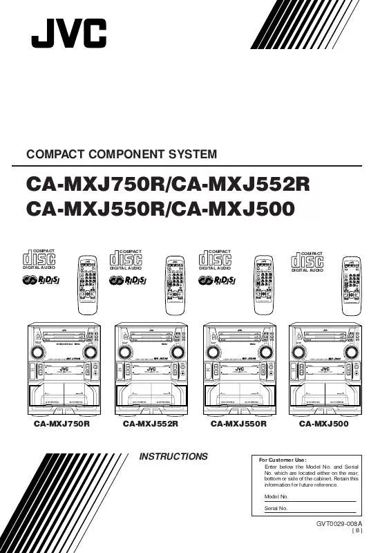 Mode d'emploi JVC CA-MXJ750