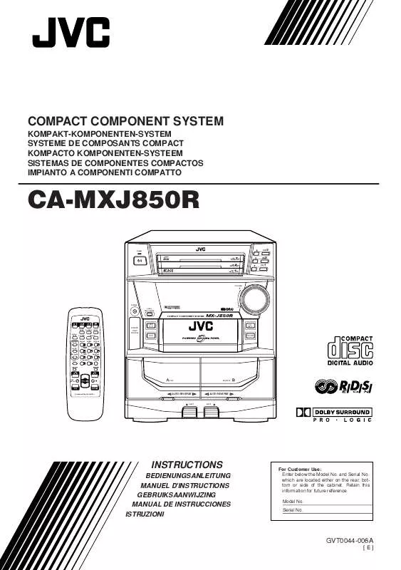 Mode d'emploi JVC CA-MXJ850