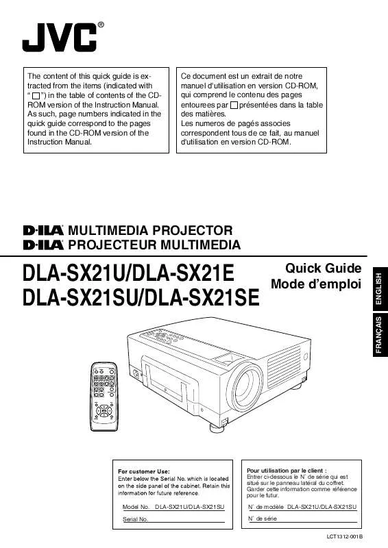 Mode d'emploi JVC DLA-SX21SU-DLA-SX21