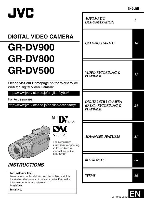 Mode d'emploi JVC GR-DV800US-GR-DV800