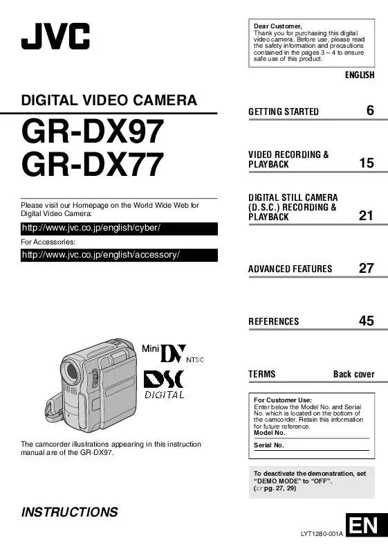 Mode d'emploi JVC GR-DX77US-GR-DX77