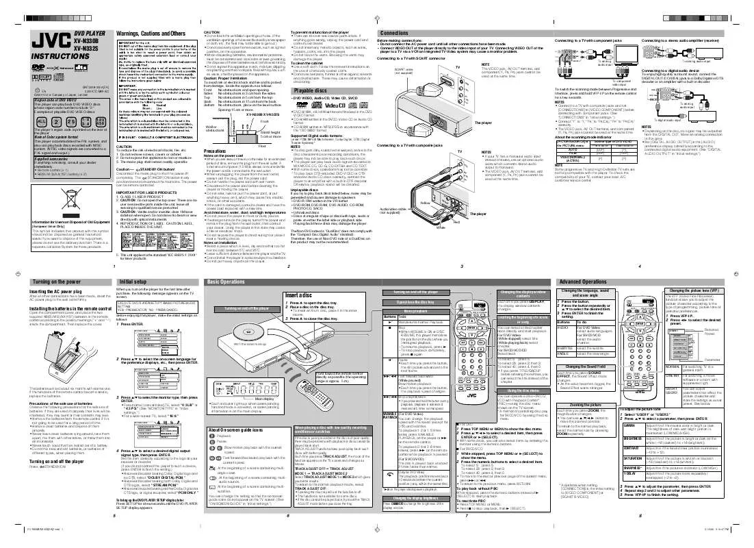 Mode d'emploi JVC XV-N332S