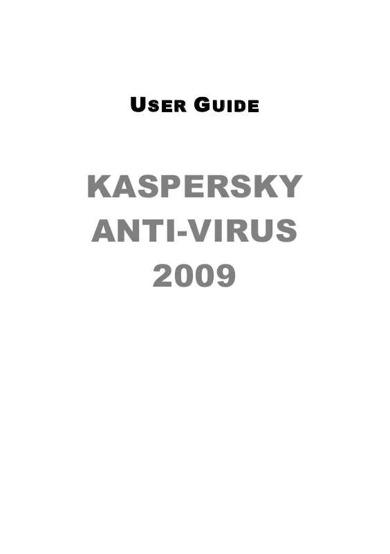 Mode d'emploi KASPERSKY LAB ANTI-VIRUS 2009