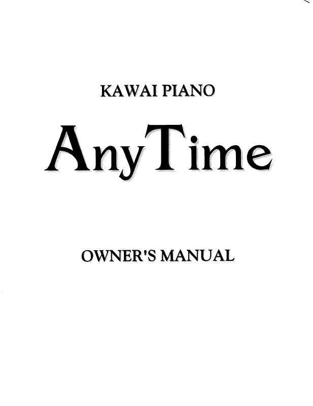 Mode d'emploi KAWAI ANYTIME