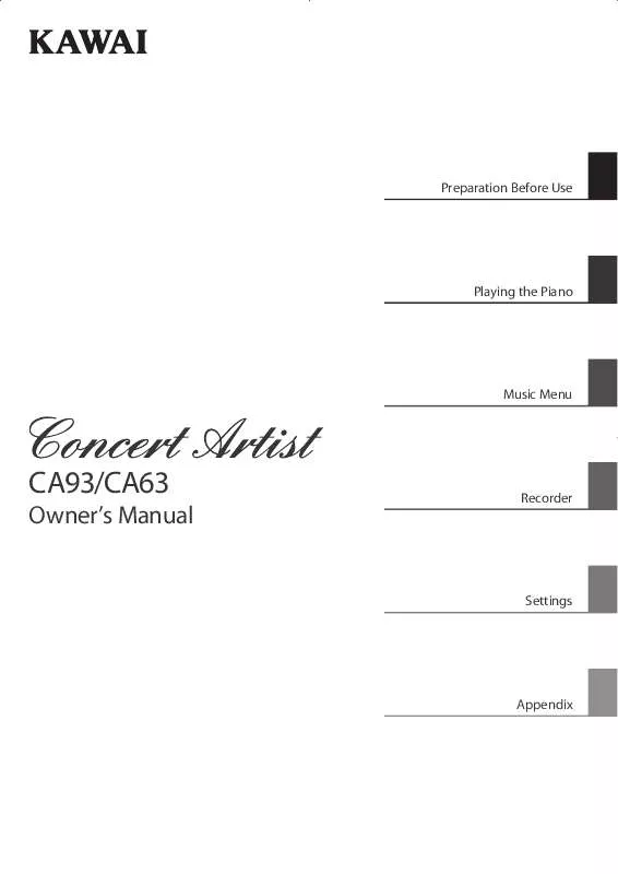 Mode d'emploi KAWAI CA63