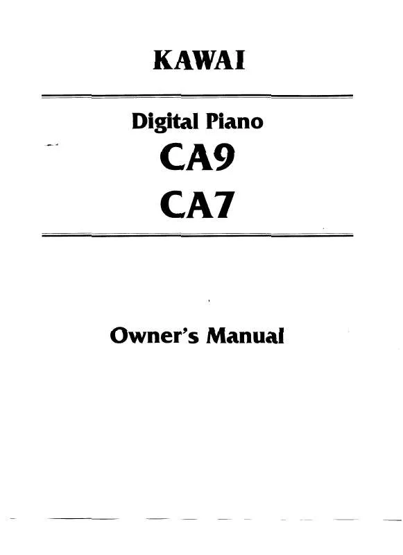 Mode d'emploi KAWAI CA7