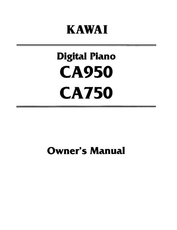 Mode d'emploi KAWAI CA750