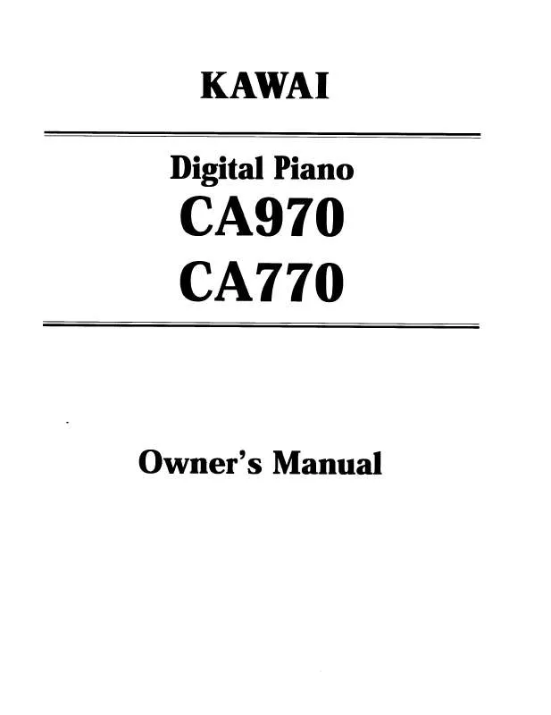 Mode d'emploi KAWAI CA770