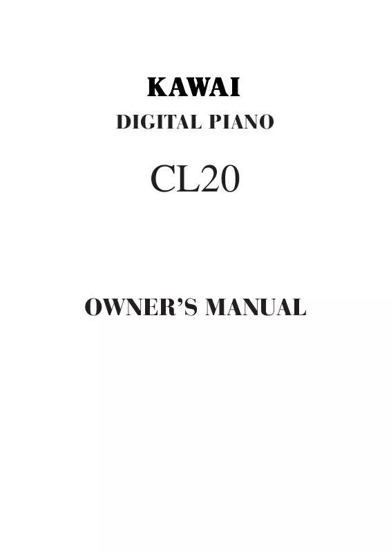 Mode d'emploi KAWAI CL20