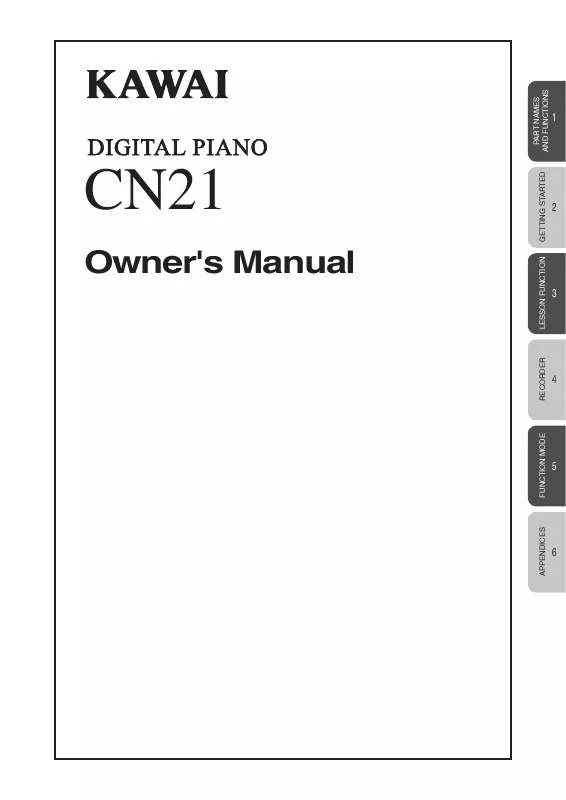 Mode d'emploi KAWAI CN21