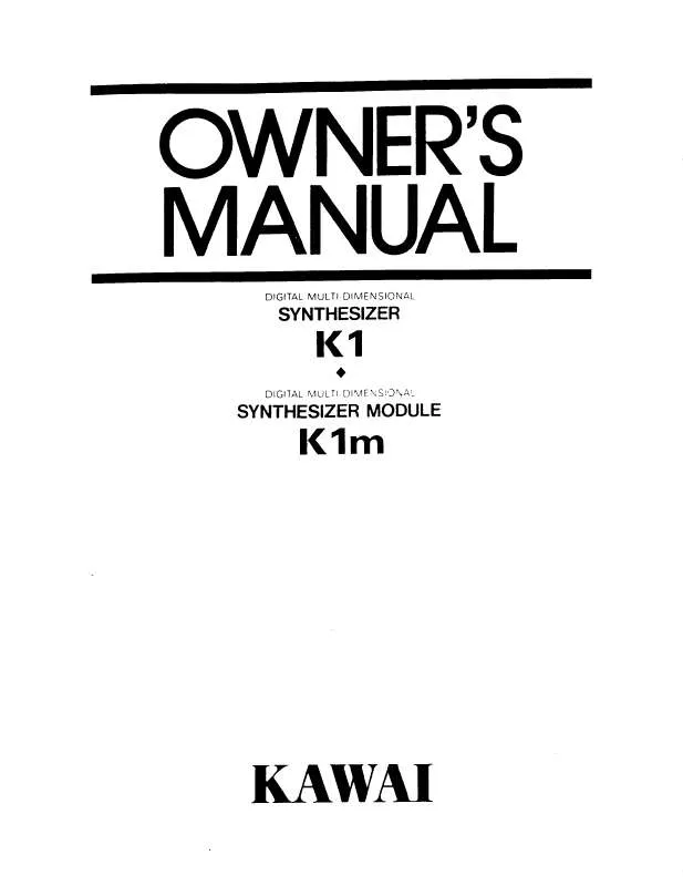 Mode d'emploi KAWAI K1