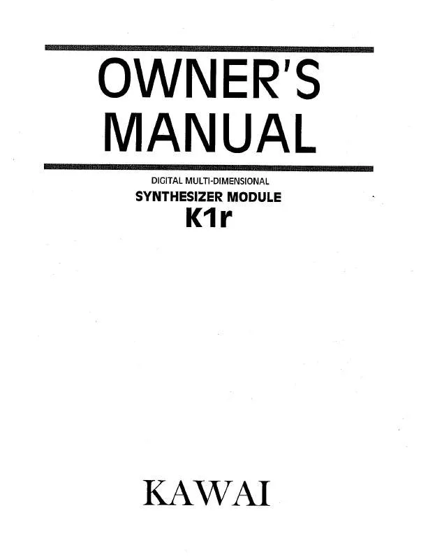 Mode d'emploi KAWAI K1R