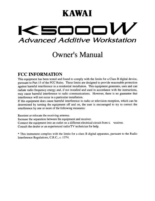 Mode d'emploi KAWAI K5000W