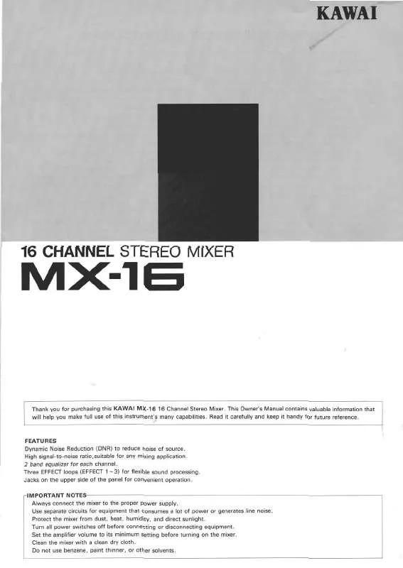 Mode d'emploi KAWAI MX-16