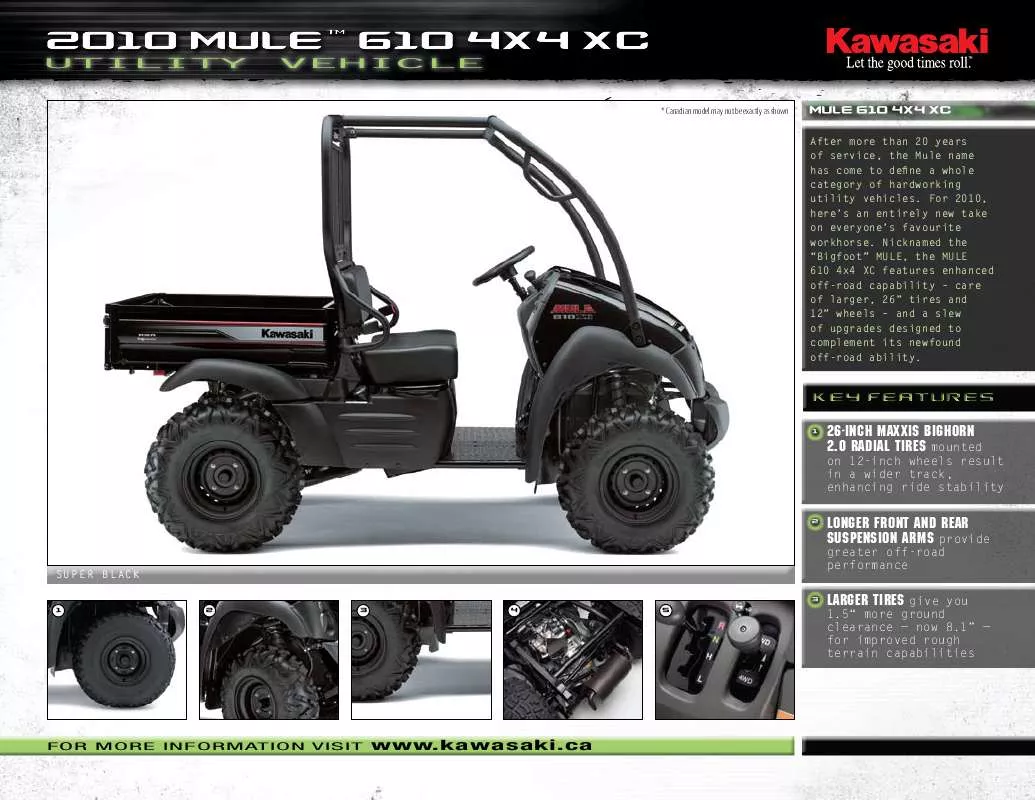 Mode d'emploi KAWASAKI MULE 610 XC