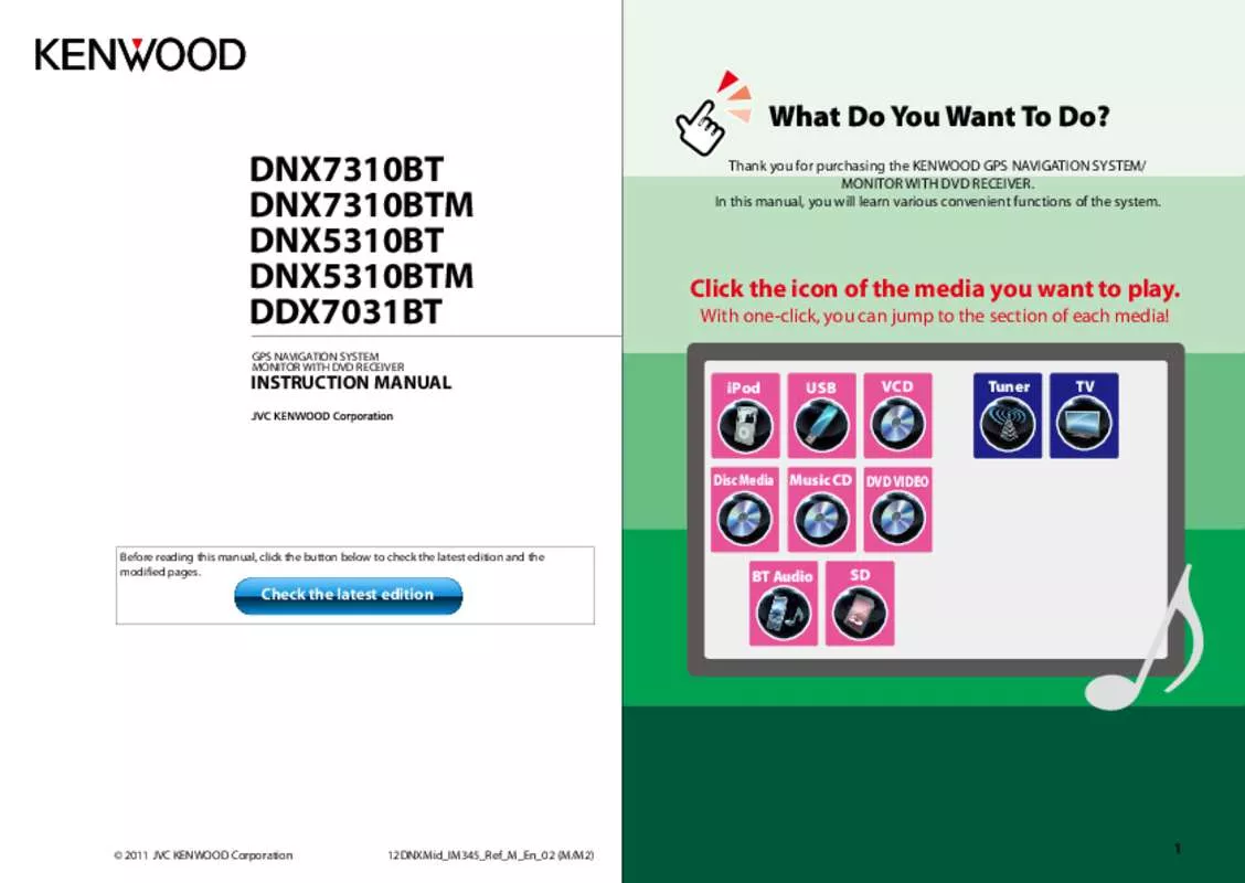 Mode d'emploi KENWOOD DNX5310BTM