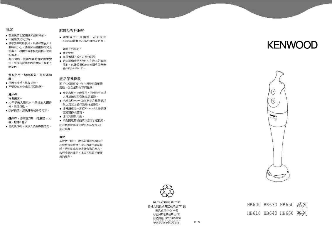 Mode d'emploi KENWOOD HB665-HB665