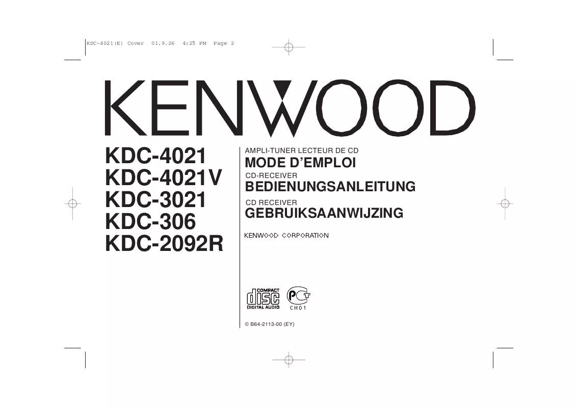 Mode d'emploi KENWOOD KDC-2092