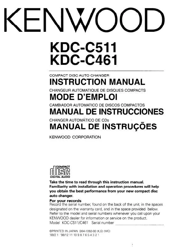 Mode d'emploi KENWOOD KDC-C461