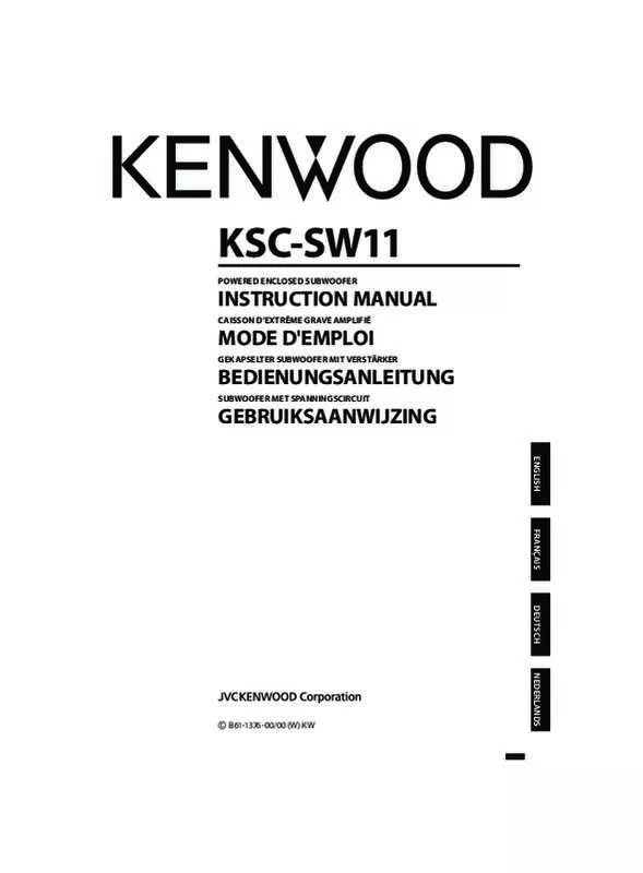 Mode d'emploi KENWOOD KSC-SW11
