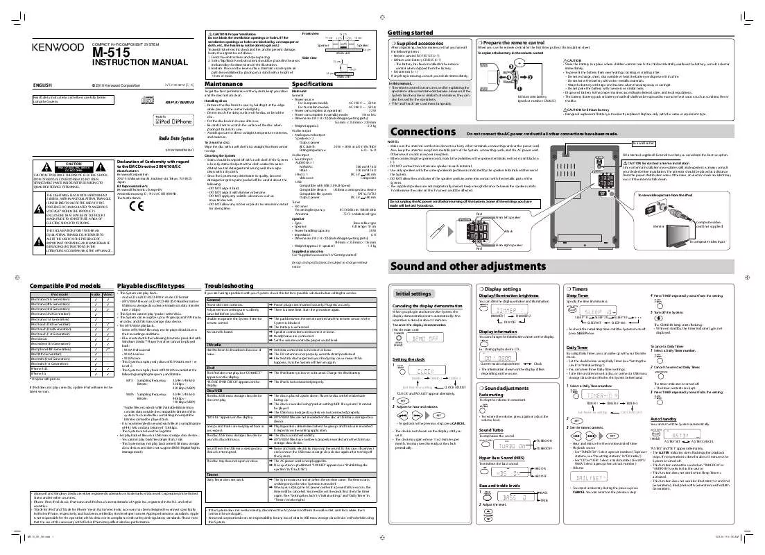 Mode d'emploi KENWOOD M-515