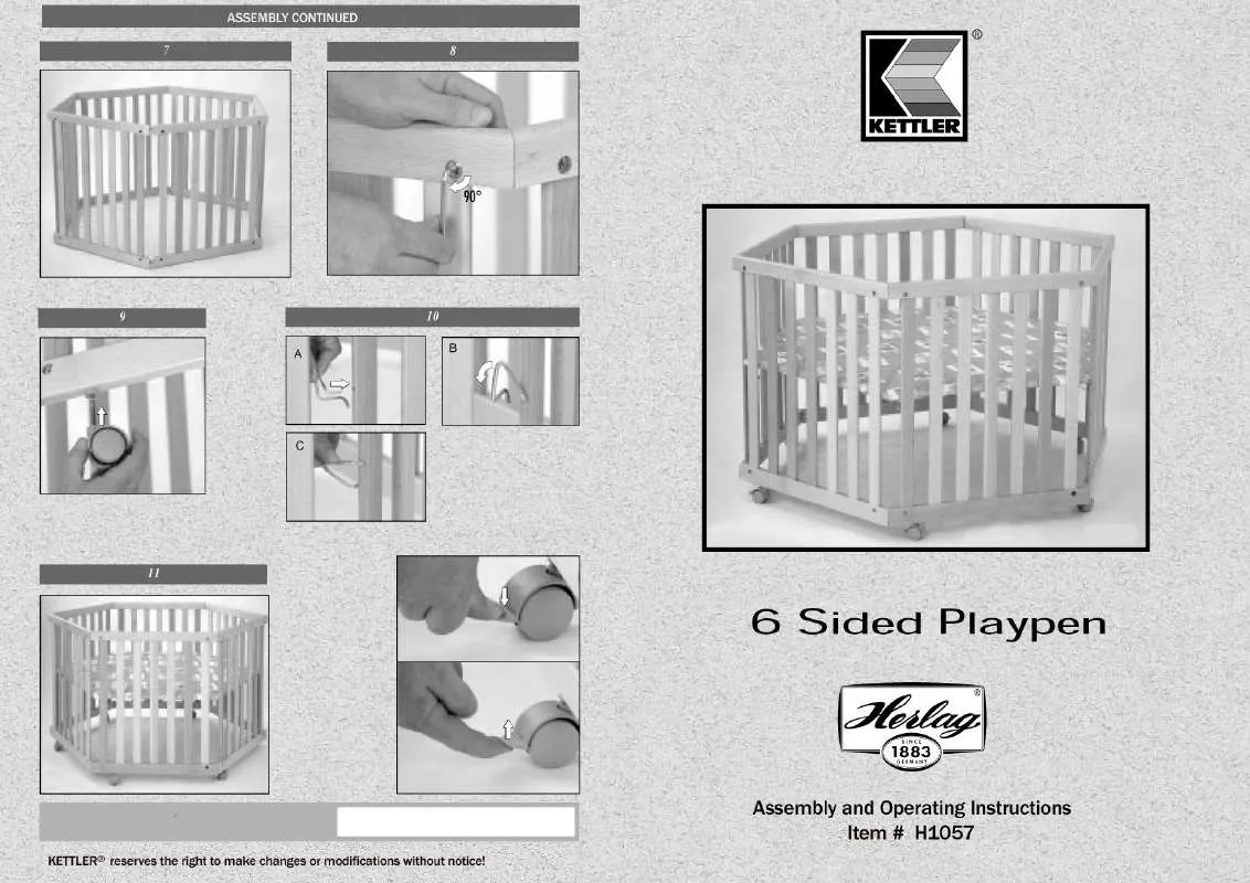 Mode d'emploi KETTLER 6 SIDED PLAYPEN