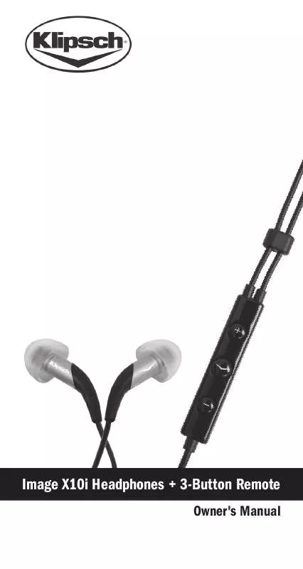 Mode d'emploi KLIPSCH IMAGE X10I