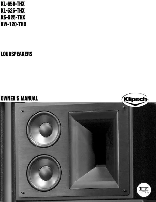 Mode d'emploi KLIPSCH KS-525-THX