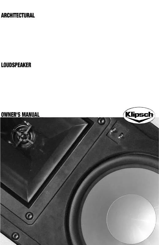 Mode d'emploi KLIPSCH R-2800-C