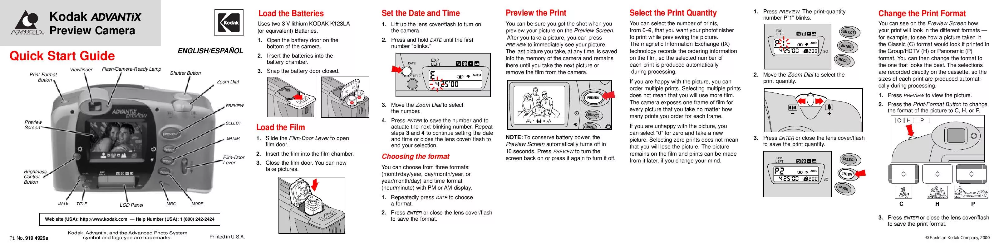 Mode d'emploi KODAK ADVANTIX ADVANTIX PREVIEW