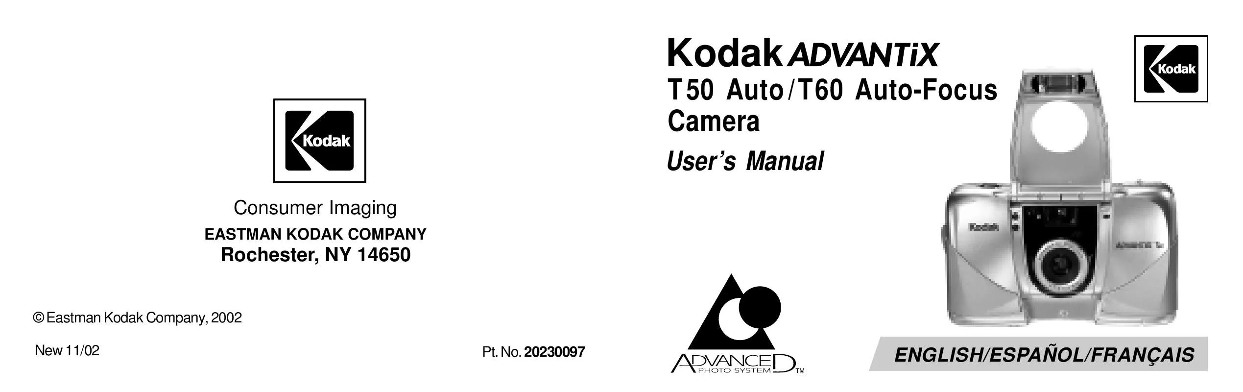 Mode d'emploi KODAK ADVANTIX T60