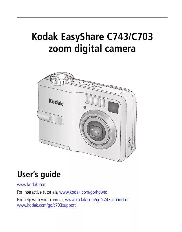 Mode d'emploi KODAK EASYSHARE C703