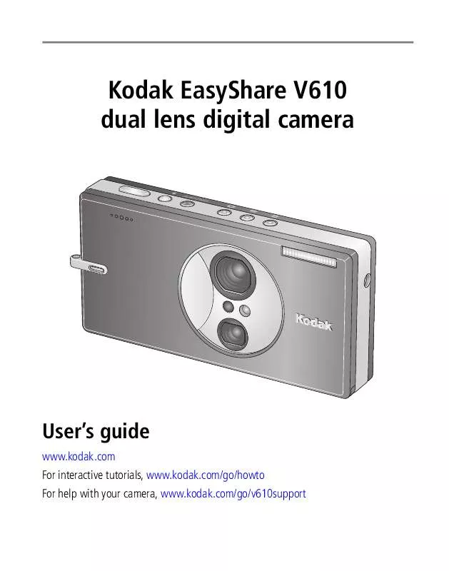 Mode d'emploi KODAK EASYSHARE V610