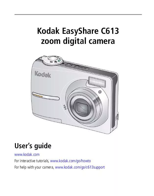 Mode d'emploi KODAK EASYSHARE C613