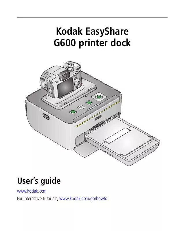 Mode d'emploi KODAK G600 PRINTER DOCK