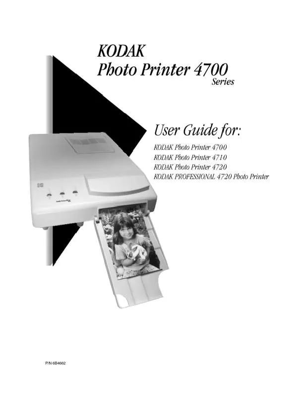 Mode d'emploi KODAK 4720 PHOTO PRINTER