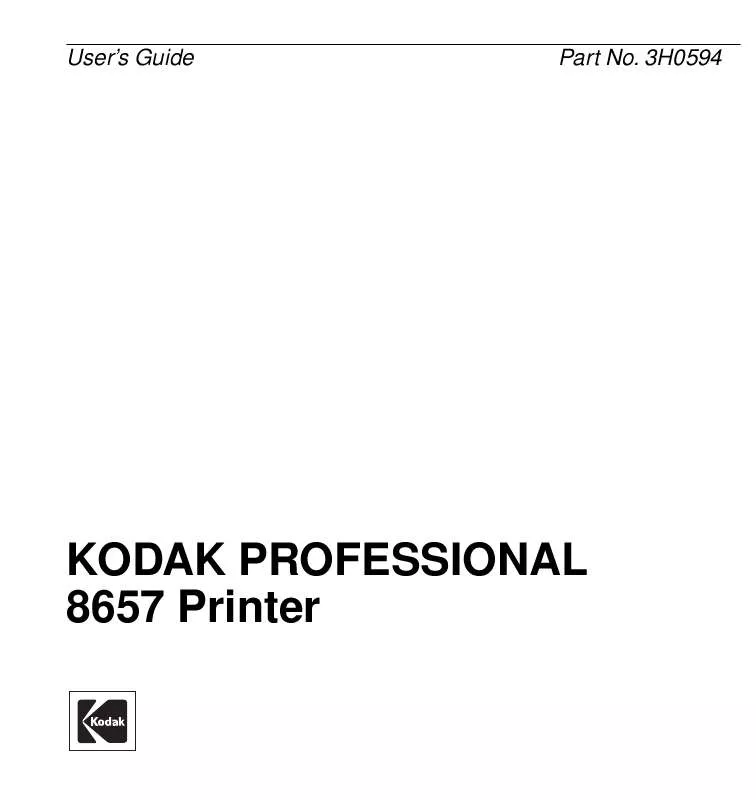 Mode d'emploi KODAK 8657 THERMAL PRINTER