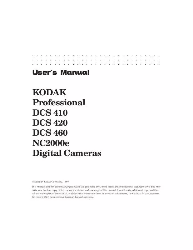 Mode d'emploi KODAK DCS 420