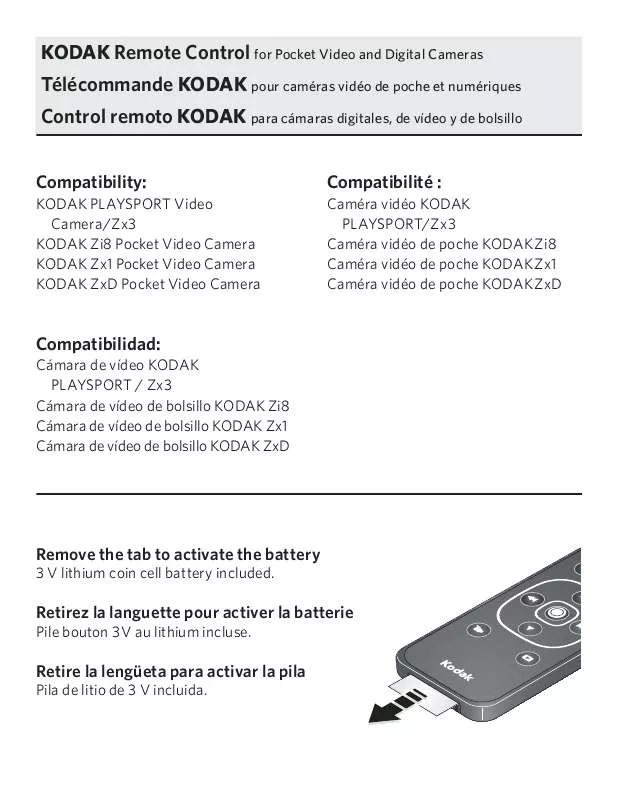 Mode d'emploi KODAK REMOTE CONTROL